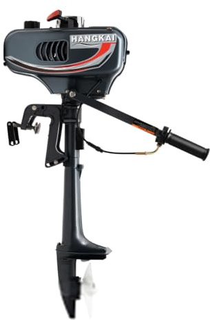 Außenbordmotoren, 3.5 PS 2 Takt Marinemotor, 4000-5000r/Min, 180° Lenkfunktion, Benzinmotoren Marinemotoren für Boote von 100-200kg und 8-10km/h