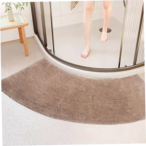 Ferricult Curved Shower Mat, 18 x 39 Non-slip Curved Bath Mat, Soft Corner Shower, Absorbent Outside, Washable Bath for Hotel Home