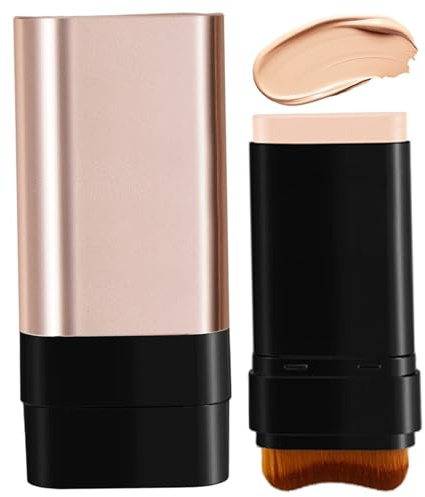 Corrector en barra Maquillaje líquido natural de larga duración con pincel Corrector impermeable 2 en 1 Cobertura total para mujeres Todos los tonos de piel, barra de color natural, correctores y maq