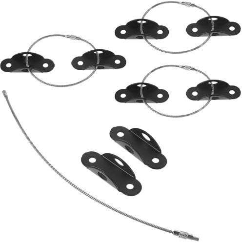 4 Sets Furniture Wall Anchors Black, for Baby Proofing | Stainless Steel and Alloy Build, Easy Install, Lightweight Design, Bookcases and Furniture