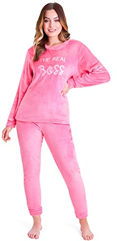 CityComfort Pigiama Pile Donna, Set Manica Pigiama Donna Invernale per Adulti Adolescenti, Regali per Lei