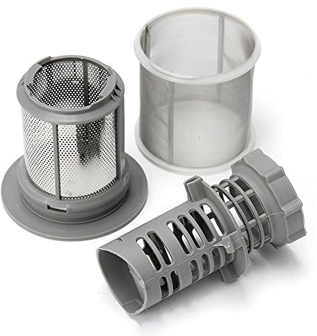 RETYLY 2 Teil Geschirrspuelmaschinensieb Filter Set Grau PP Fuer Geschirrspueler 427903 170740 Series Ersatz Fuer Spuelmaschine