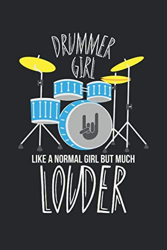 Notenheft: Das Notenbuch für alle Schlagzeuger ♦ über 100 blanko Seiten im 6x9 Format zum niederschreiben deiner besten Songs und Lieder ♦ Motiv: Drummer girl 7