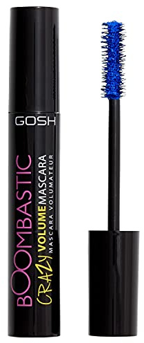 GOSH Boombastic Crazy Mascara für extremes Volumen & lange Wimpern IVolumen-Wimperntusche mit präzisem Bürstenkopf IWimpern ohne Klumpen Ilanganhaltend, hautverträglich & parfümfrei I 002 Crazy Blue