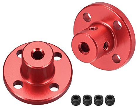 sourcing map 3mm Inner Dia H13xD10 Rigid Flange Coupling Motor Guide Shaft Coupler Motor Connector for DIY Parts Red 2pcs