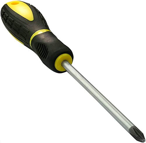 AERZETIX - Cacciavite a croce da incasso PH2 6x100mm per vite Phillips - Punta Magnete/Magnetica - Impugnatura antiscivolo bimateriale - Lama in acciaio/CR-V/-S2 - C45651