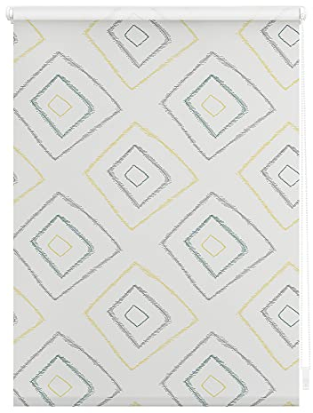 Lichtblick Klemmfix Verdunklungs-Rollo mit Motiv, ohne Bohren, Blickdicht, Seitenzugrollo, Made in Germany, Julia Schumacher, Stripy Boho Rectangle - Beige 120 cm x 150 cm (B x L)