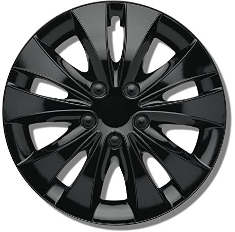 Kuglo Stormer Radkappen 13 Zoll Schwarz, 4er-Set für Stahlfelgen | Schlagfester, witterungsbeständiger Kunststoff mit Metallspannring und werkzeugloser Clip-Montage