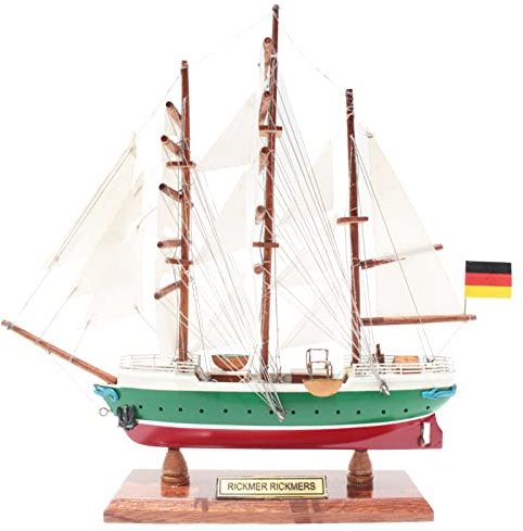 Büttner Sammler Edition Modellschiff Schiffsmodell Modellbau Holzmodell Standmodell klein zur Dekoration kein Bausatz Mehtzweckschiff Segelschiff RICKMER RICKMERS 20cm