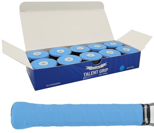 G-Lueck 10er Set Tennis Griffband (sehr griffig) | 0,50-0,60mm Stärke | Overgrip für Squash Badminton Schläger & Kicker inkl. selbstklebendes Abschlußband | Anti-Rutsch