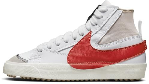 NIKE Blazer Mid '77 Jumbo, Sneaker Uomo, White/Habanero Red-Rattan-White, 41 EU