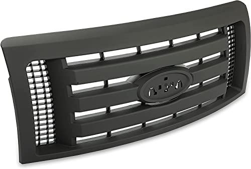 HECASA Front Grille Compatible with 2009-2014 Ford F150 XL Model Bumper Painted Black Shell and Insert Grille Assembly Guard Cover Replacement for 9L3Z8200A FO1200510