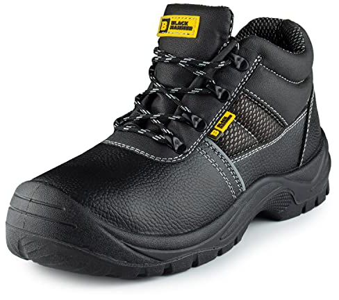 Black Hammer Safety Boots Steel Toe Cap Mens Oil & Slip Resistant S3 SRC Work Shoes 1471 (12 UK)
