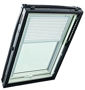 Roto Original Jalousette ZJA Dachfenster - Führungsschiene Silber - Jalousie für Baureihe Designo R4/R7 und Classic K 43/73 - Größe 114/098 | 11/09 - Stofffarbe Weiß