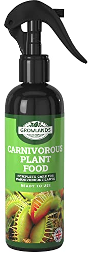 Growlands Carnivorous Plant Food Spray - 300 ml Plant Fertilizer - Designed for all Carnivorous Plants - Venus Fly Trap Food, Sundew & Pitcher Plant Food - Ready to Use Spray