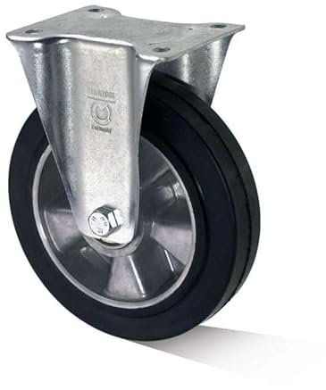 WIKO Schwerlastrollen 160 mm Transportrollen - Lenkrollen mit Bremse - Aluminium Gummirollen Set bis 300 kg - Bockrollen (Bockrolle)