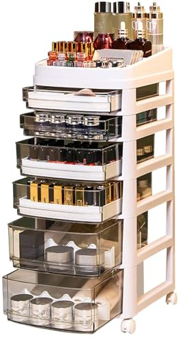 HamRoRung Transparent Stand-Up Makeup Organizer with Detachable Storage Compartments, Organized Arrangement, No Complex Assembly