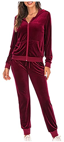 NUSGEAR 2023 Chandal Mujer Completo otoño invierno 2pc Patchwork Deportivo Tracksuit Terciopelo chaqueta con capucha y pantalones Sudaderas Cremallera Conjunto Traje Moda Casual Jogging Chándal