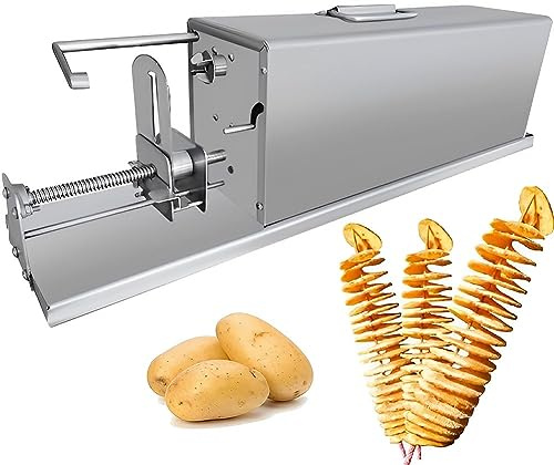 Commercial Machine,Automatic Stretch Potato Slicer, Electric Tornado Potato Tower, Commercial Spiral Potato Cutting Twister Chip Machine for Sweet Potatoes Carrots Cucumbers Zucchi