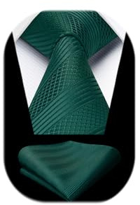 Enlision Krawatte Herren mit Einstecktuch Set Check/Plaid/Streifen Krawatte & Taschentuch für für Business Hochzeit Feier Anzug