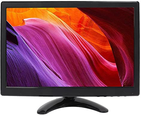 12-Zoll-TFT-LCD-, HD-Farbbildschirm mit Zwei Lautsprechern und Fernbedienung, Verstellbarer Ständer, VGA-, AV-, BNC-, USB-, DC-Schnittstellen, für Computer, Laptops (EU-Stecker)