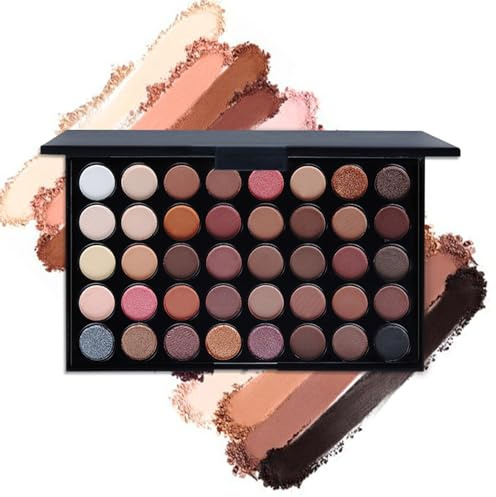 LHLXZQ 40 Colore Palette di ombretto, Paletta di Trucco Occhi, Opaco Nudo Luccicante Glitterato Toni della Terra Ombretto, Multicolore, Paletta Trucco per Feste *1