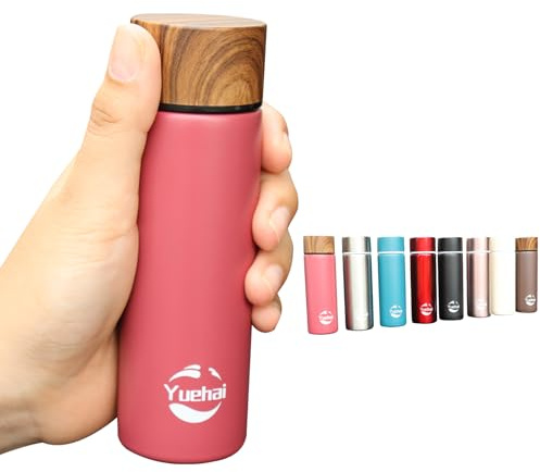 Stainless Steel Water Bottle, Mini Flask 150ML,Coffee Vacuum Small Flasks Small Capacity Portable Travel Drink Water Bottle Insulated Cup (Matte Pink)