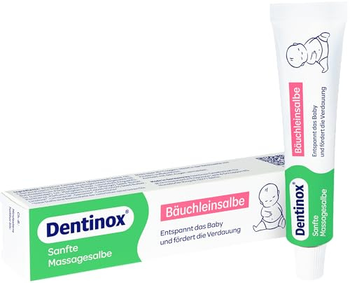 Dentinox Bäuchleinsalbe - 50 ml Massagesalbe gegen Blähungen & | Beruhigende Babysalbe zur Massage, entspannt die Bauchmuskulatur, fördert die Verdauung und Pflege ohne künstliche Zusätze