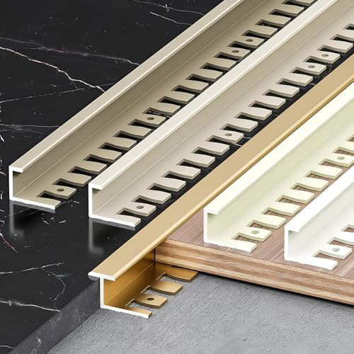 Raouoae Biegbar Abschlussprofil Für Fliesen Eloxiertem Aluminium 135cm 2 Stück Treppenkantenprofil Einfassprofil Flexibles Design Für Perfekte Abschlüsse(Grau,T-TYP_HOCH: 8.5MM)