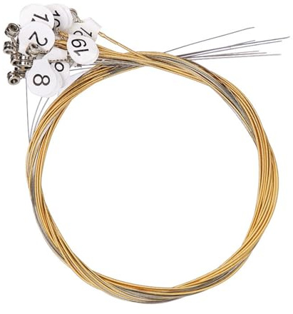 WAZUBC Lyre Harp String, Brass Nylon Metal Lyre String Melodious Lyre Harp Strings Brass for Lyra Harp Harpsichord Dulcimer Zither String (19 Strings)