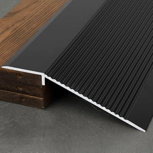 YFQYRB Bodenreduzierer Schwellenstreifen Für Türschwelle/Holzböden/Laminat/Fliesen Ausgleichsprofil, Vinyl Fußböden Abdeckleisten(Black)