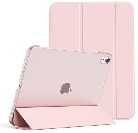 KVTVOU Coque pour iPad (A16) 11ème Génération 11 Pouces 2025/ iPad 10ème Génération 10,9 Pouces 2022, PC Dur translucide givré à l'arrière, Ultra-Mince et léger, Réveil/Sommeil Auto, Rose