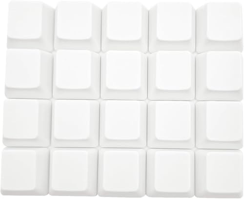 BoaJAJUHU OEM-Profil Blank Tastenkappen PBT Regenbogen gemischte Farben 1U R4 Tastenkappe für MX-Schalter mechanische Tastatur (Weiß, 20Stück)