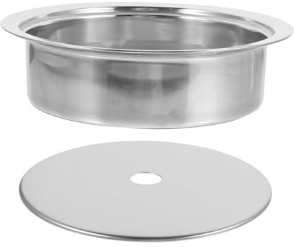 GALPADA Adaptateur de Plaque à Induction en Acier Inoxydable Argenté, Couvercle Rond Épais Anneau pour Table de Cuisson Hot Pot Coréen, Usage Confortable et Large Compatibilité