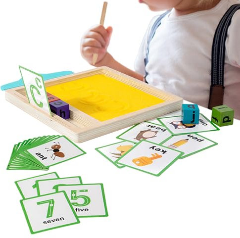 Générique Plateau D'écriture De Sable Sensoriel | Jouets Pédagogiques De Sable | Jouets Éducatifs avec Coquille De Sable Et Stylo | Player en Bois pour Écrire La Et Le Développement Sensoriel