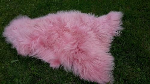 Provellus ECHTES Premium Island SCHAFFELL LAMMFELL Fell TOP GEGERBT ROSA ca.100-110 cm