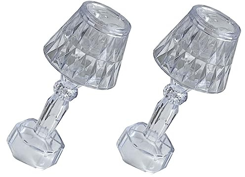 Healifty 2piezas Lámpara De Vela Electrónica Led Transparente Para Dormitorio Mesa De Noche Luz De Noche Decorativa y Práctica