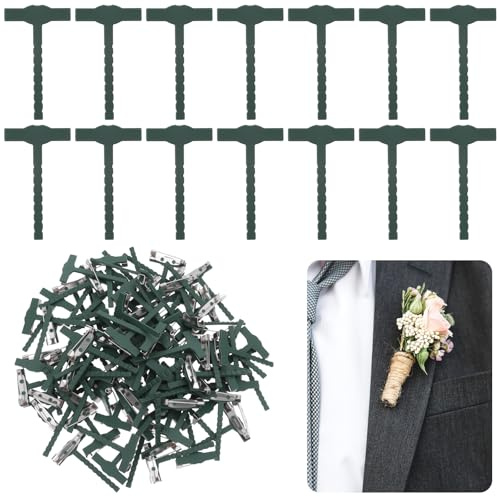 90pcs Boutonniere Pins for Men - T-Shaped Plastic Metal Corsage Boutonniere Safety Pins for Wedding DIY Bride Groom