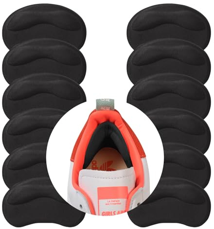 GQTJP Heel Pads for Shoes that are Too Big, Heel Grips & Liners for Men Women – Protectors Against Blisters, Heel Pain, Slipping & Friction(6 Pairs, Black)