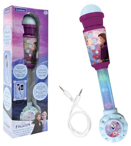 Lexibook, Frozen, Leucht-Mikrofon, blau, MIC90FZLXB | Eingebauter Lautsprecher, Lichteffekte, AUX-Eingang, Lila/Blau