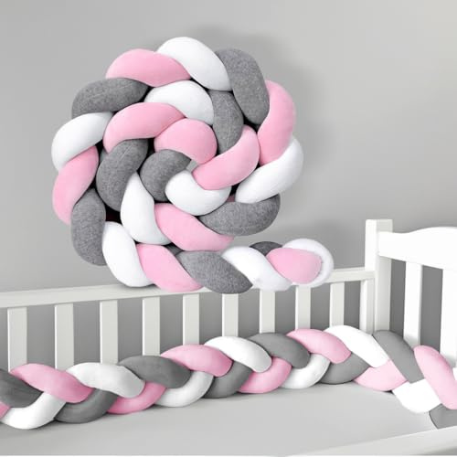 RZYW Braided Pillows Knotted Soft Anti-Fall Bed Guard Rail Surrounds Cushions Knotted Mat Cuddle Cushion All Round Braided Protector for Room Bed,S1,350CM