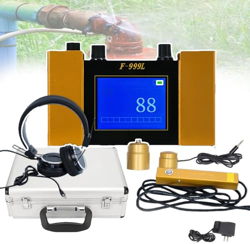 JIMINHUIXIN Detector De Fugas De Agua con GeóFono, Equipo EléCtrico De DeteccióN De Fugas De Agua SubterráNea, DeteccióN De Fugas En Interiores Y Exteriores con Auriculares