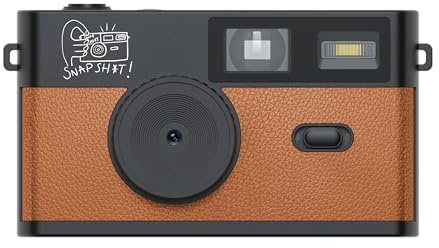 SNPSHT Screen-Free Digital Camera – Simple Point & Shoot Camera, No Screen, Easy to Use Camera, Replace Disposable with Reusable (Brown)
