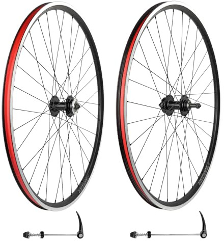 WEEROCK 700C Fahrrad Laufradsatz Vorder- und Hinterrad Set für 700 Rennrad Aluminiumlegierung Doppelwandfelge Kompatibel mit Scheibenbremse und Felgenbremse Anzüge für 7-11 Gang Kassettenrad