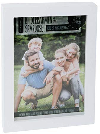 Michel Toys Spardose + Fotorahmen Holz Rahmen Bilderrahmen