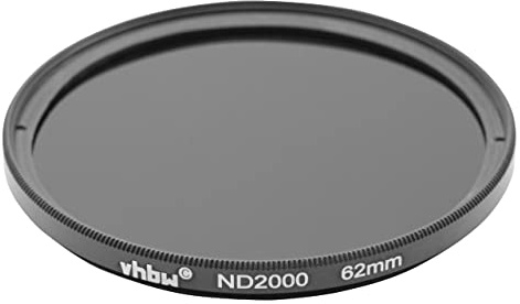 vhbw gråfilter ND-filter ND2000 62 mm passar för digitalkamera, analog kamera