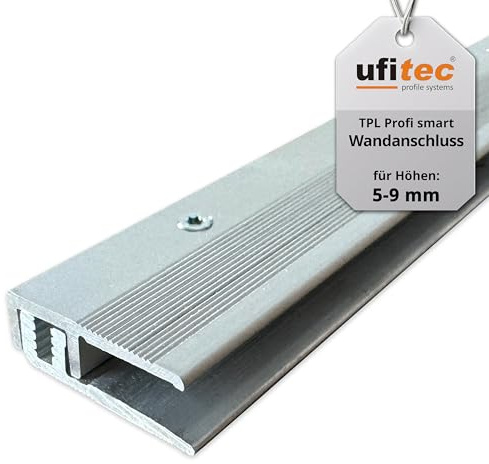 ufitec® Profi Smart Profilsystem für Vinylböden - geeignet für Belagshöhen von 5-9 mm - ALU eloxiert - SILBER - (Abschlußprofil - Länge: 90 cm, Silber)