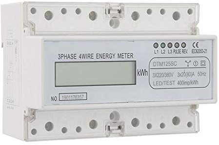 220 / 380V 20-80A Energieverbrauch Digitaler Stromzähler, 3-Phasen KWh Zähler mit Digital LCD KWh Meter