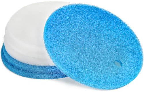 LTWHOME Compatible White Filter Floss and Blue Filter Pad Replacement for Tetra Pond Clear Choice Biofilter (Pack of 6)