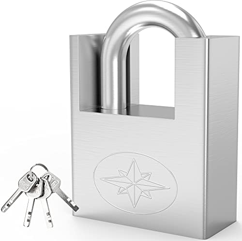 Diyife Hochleistungs-Vorhängeschloss 60mm, Aussen Wetterfest Robustes Vorhängeschloss, Hochsicherheit Sicherheitsschloss, 4 Schlüssel, für Außenbereich, Lager, Container, Garage, Rollläden, Schuppen